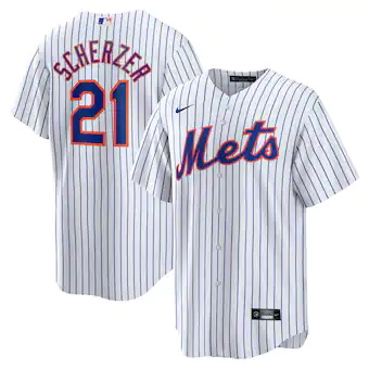 mens nike max scherzer white new york mets home replica pla